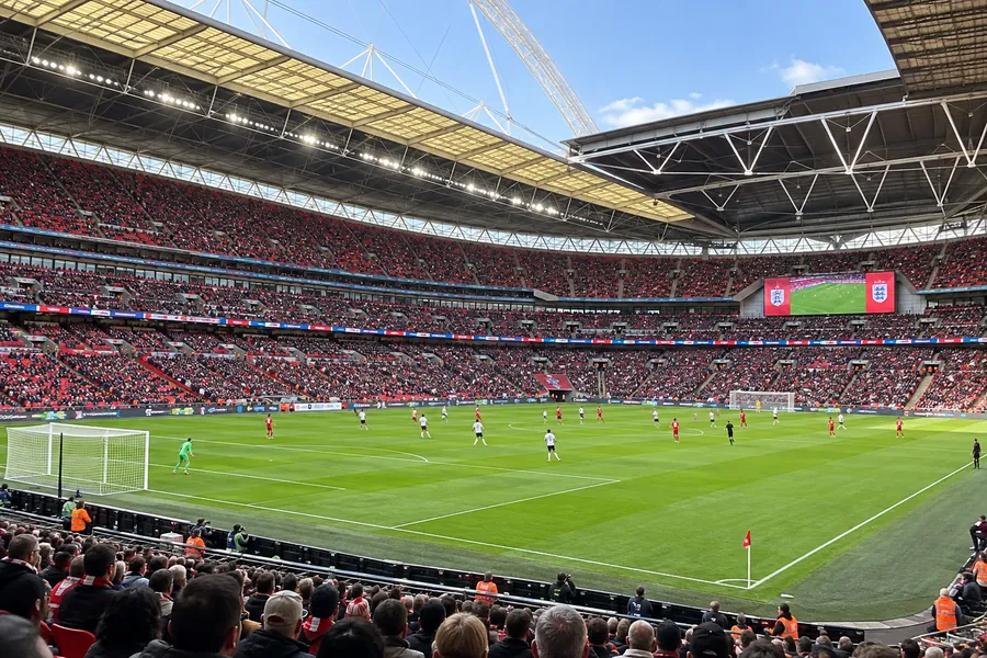 Wembley Stadium during a football match