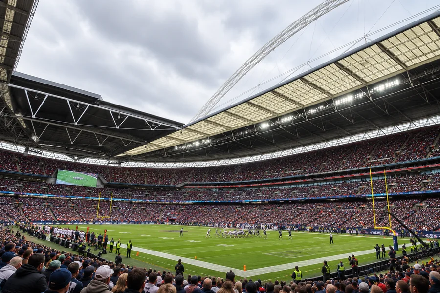 An American football event in the Wembley Stadium seating bowl